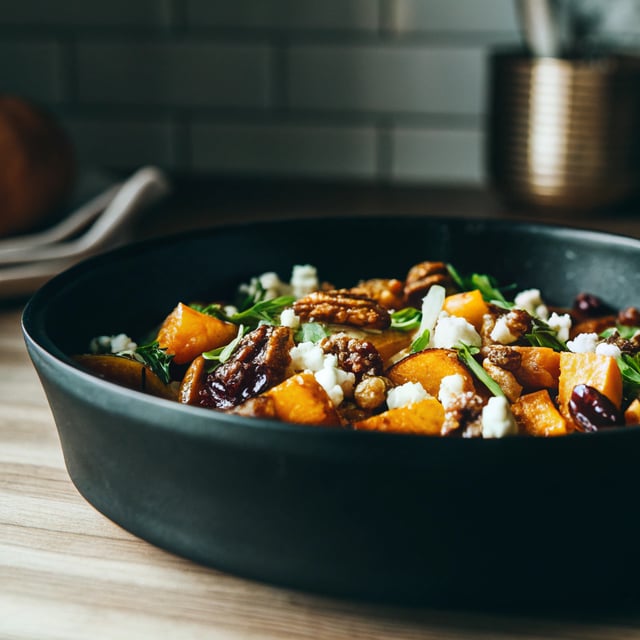 Roasted Butternut Squash with Pecans, Cranberries, Feta & Hot Honey