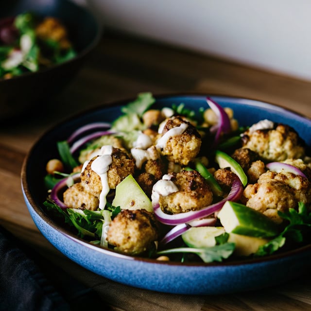 Roasted Cauliflower Chickpea Salad