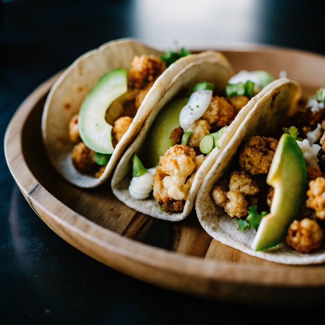 Roasted Cauliflower Chickpea Tacos