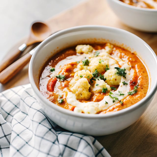Roasted Cauliflower Red Pepper Soup