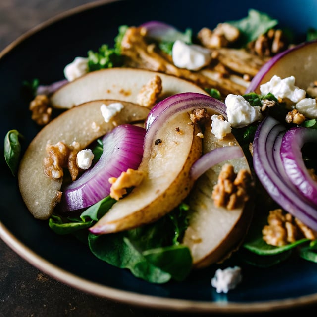 Roasted Red Onion and Pear Salad