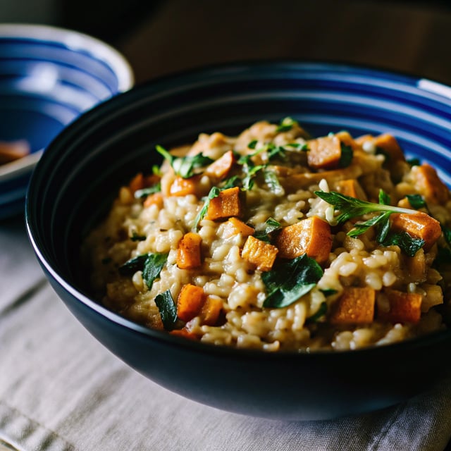 Roasted Sweet Potato and Spinach Risotto