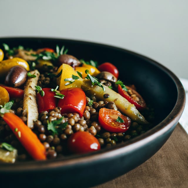 Roasted Vegetable Lentil Salad