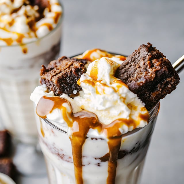 Salted Caramel Brownie Milkshake