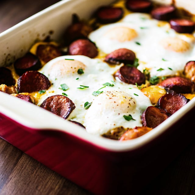 Sausage, Cheese, and Potato Egg Casserole