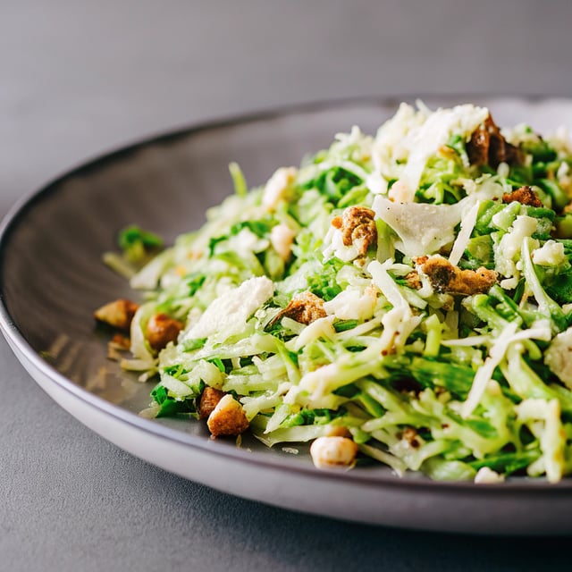 Sautéed Shredded Brussels Sprouts with Parmesan and Hazelnuts