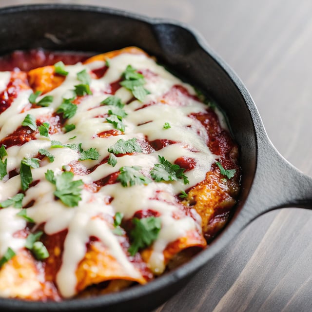 Skillet Chicken Enchiladas