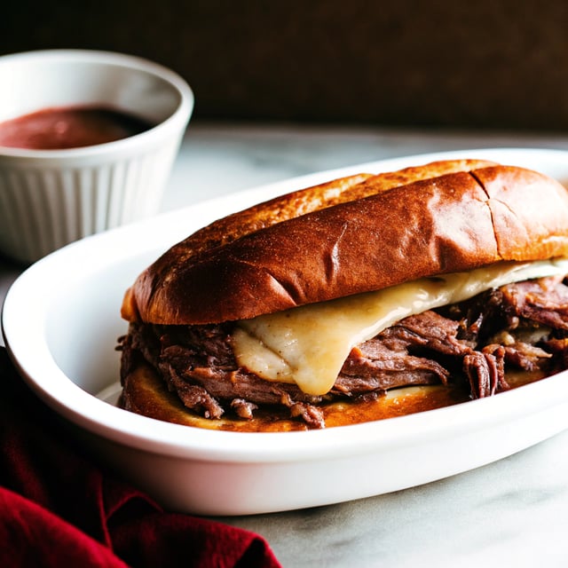 Slow Cooker French Dip Sandwich
