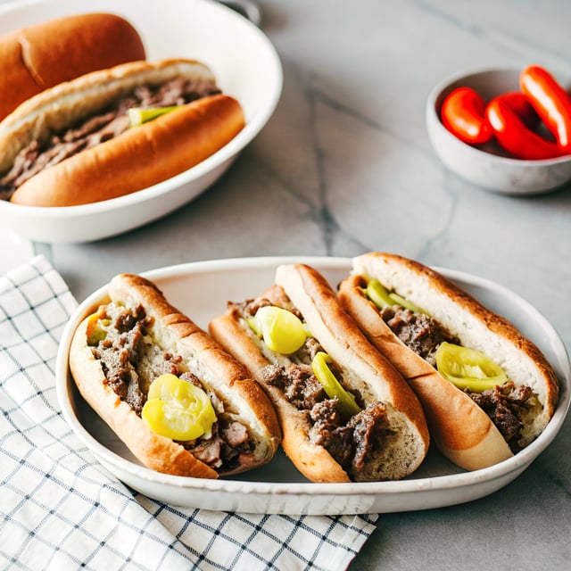 Slow Cooker Italian Beef Sandwiches
