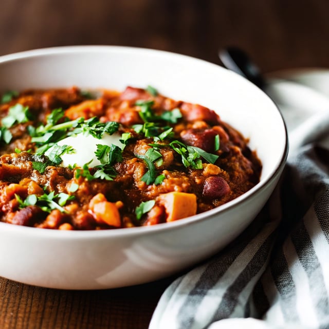 Slow Cooker Vegan Sweet Potato Chili
