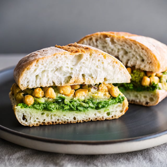 Smashed Chickpea, Avocado, and Pesto Salad Sandwich
