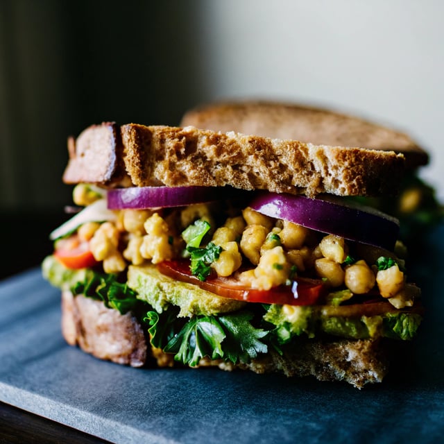 Smashed Chickpea & Avocado Salad Sandwich