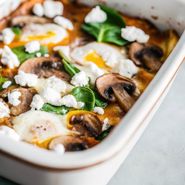 Spinach Mushroom Breakfast Casserole