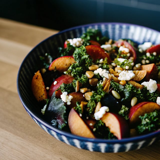 Stone Fruit Kale Salad
