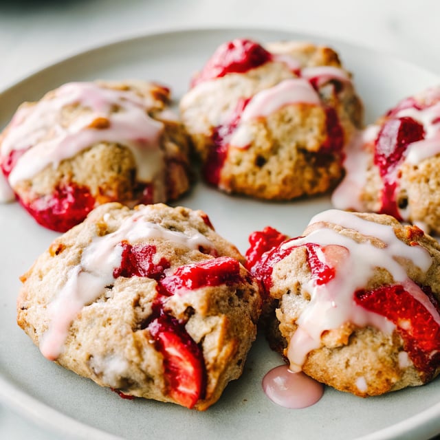 Strawberry Biscuits with Fresh Strawberry Glaze