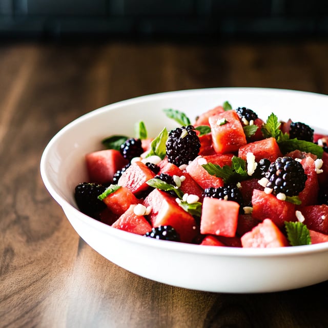 Watermelon, Blackberry, and Mint Salad