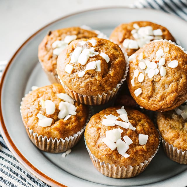 Whole Wheat Banana Coconut Muffins {Vegan}