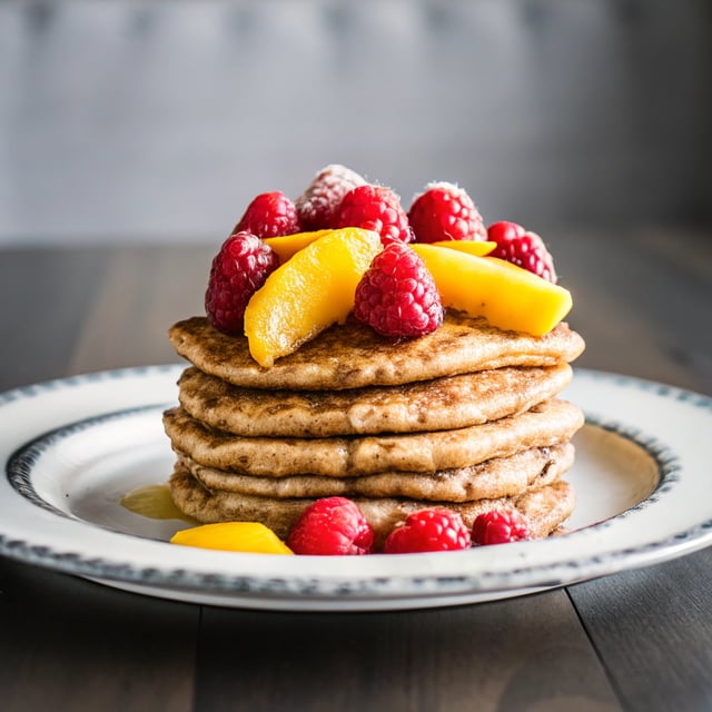 Whole Wheat Raspberry & Mango Pancakes