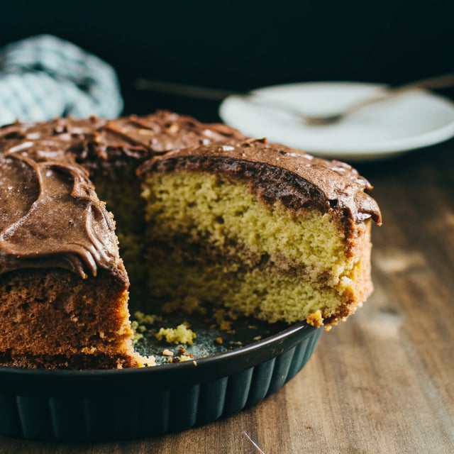 Yellow Cake with Chocolate Frosting
