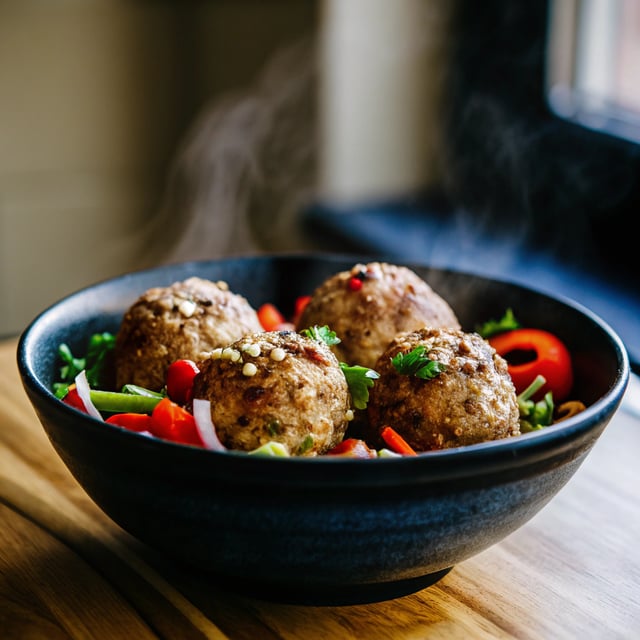 Asian Pork Meatball Bowls