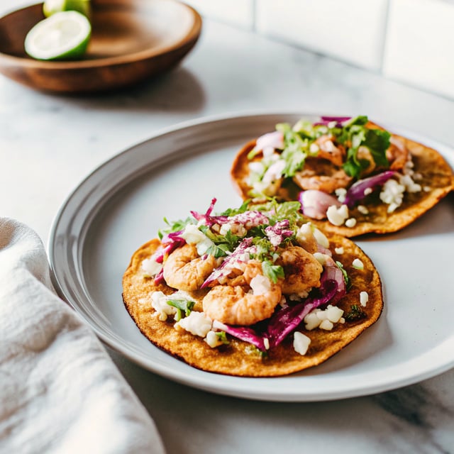 Avocado Shrimp Tostadas