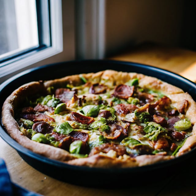 Bacon Brussels Leek Pizza
