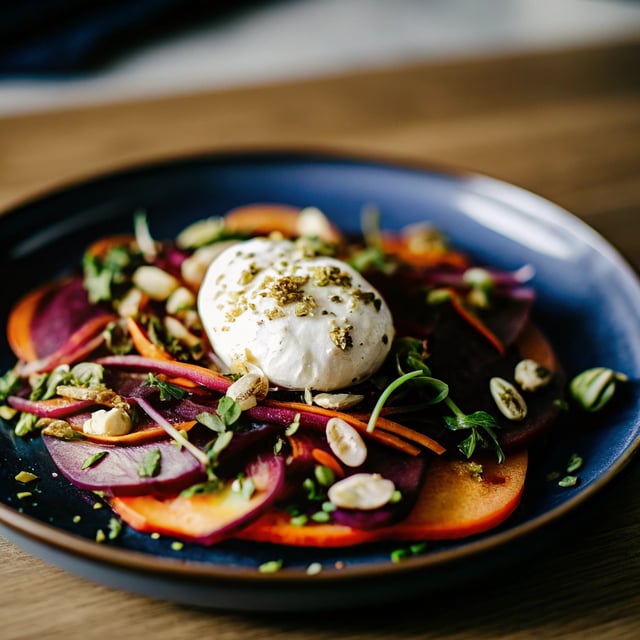 Beet & Burrata Salad with Pistachio Vinaigrette