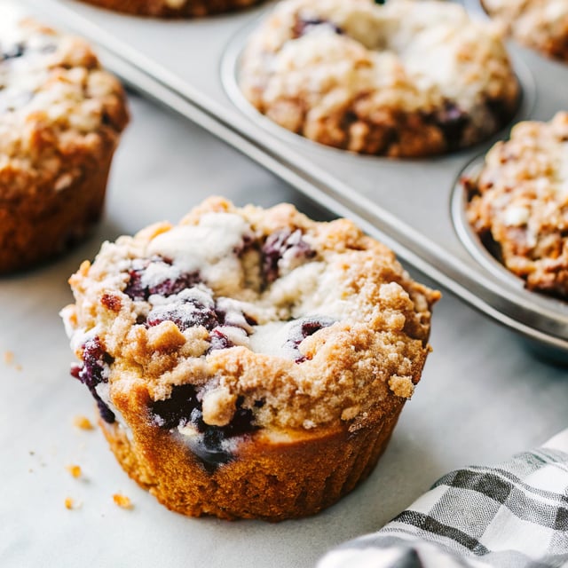 Blueberry Crumb Cakes with Walnut Streusel
