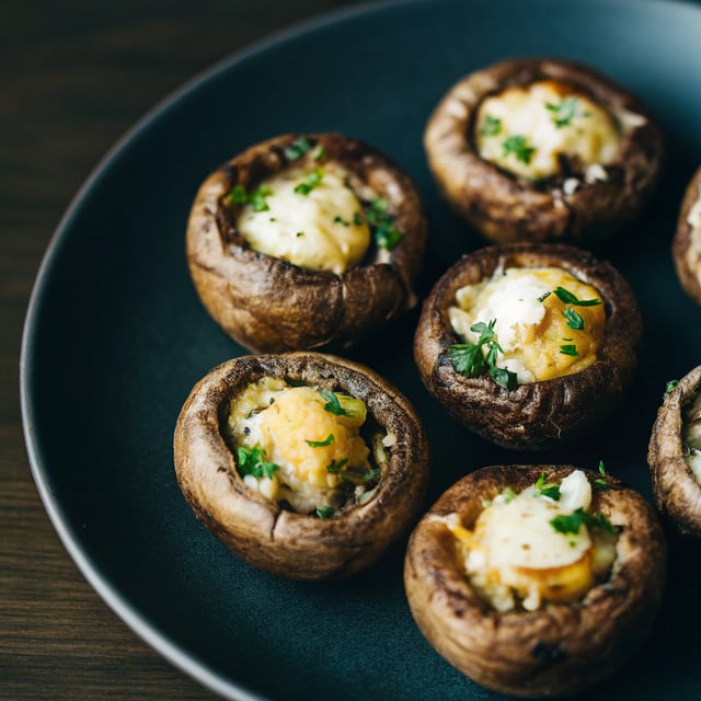 Brie Stuffed Mushrooms