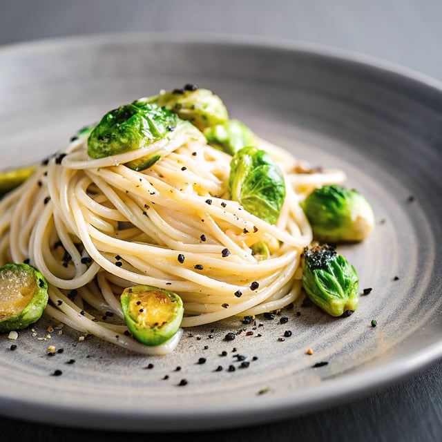Cacio e Pepe with Brussels Sprouts