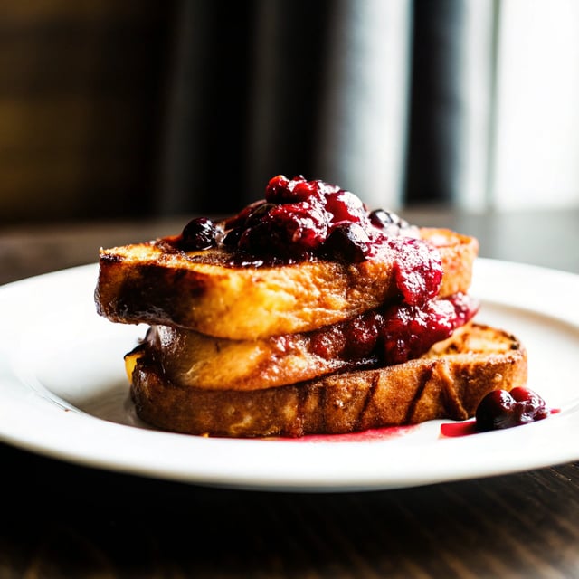 Caramelized French Toast with a Berry Compote
