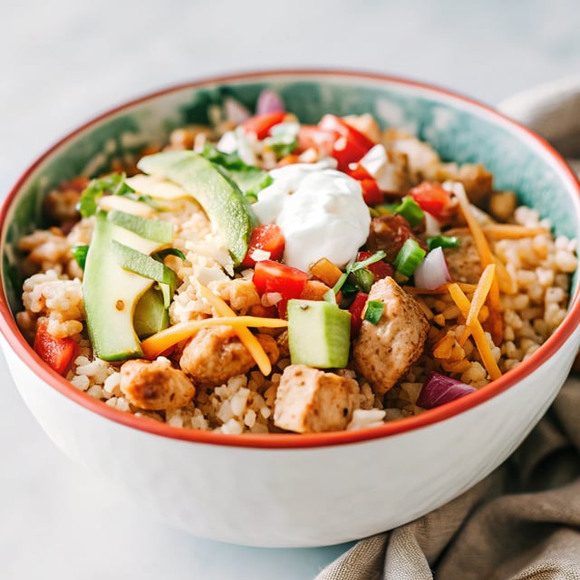 Cauliflower Rice Chicken Burrito Bowl