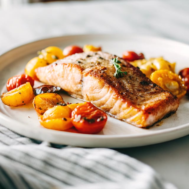 Cedar Plank Salmon with Blistered Tomatoes