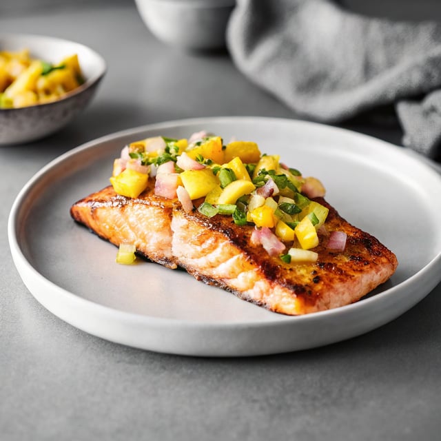 Cedar Plank Salmon with Mango Salsa