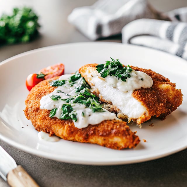 Chicken Schnitzel with Creamy Kale