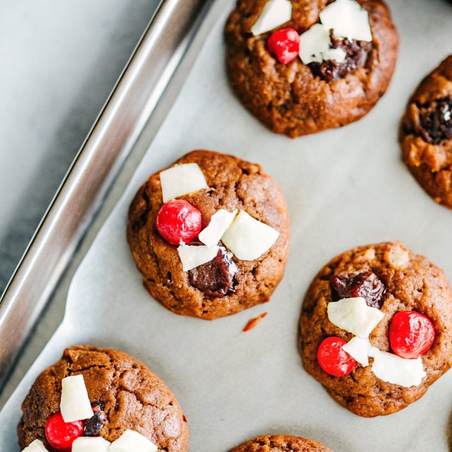 Chocolate, Cherry and Coconut Cookies