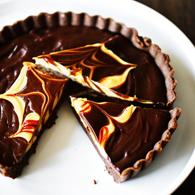 Chocolate Peanut Butter Swirl Tart with Kettle Chip Crust