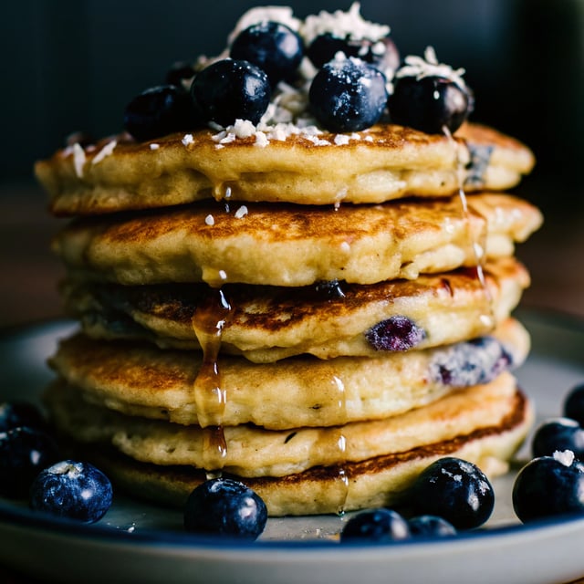 Coconut Blueberry Pancakes