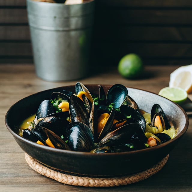 Coconut Curry Mussels