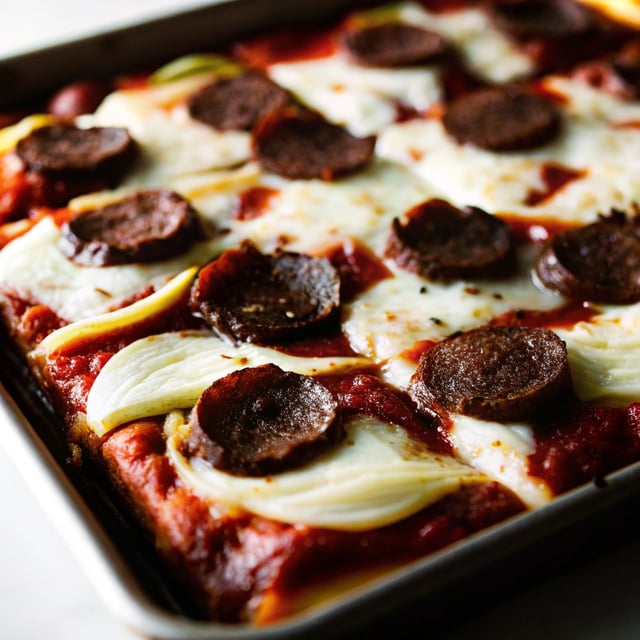 Detroit Style Sausage Fennel Pizza