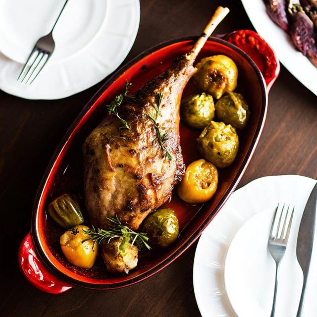 Easter Dinner: Roasted Leg of Lamb with Marinated Artichokes