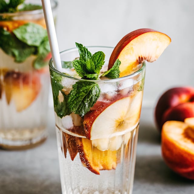 Fresh Peach Mojitos