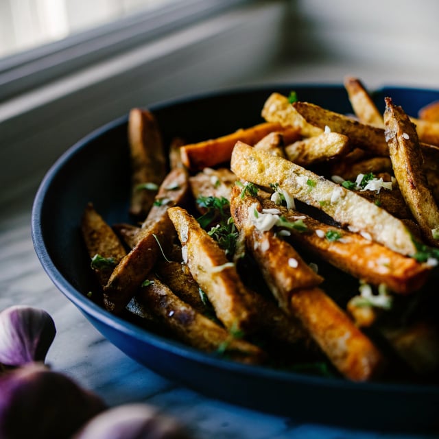 Garlic and Herb Sweet Potato Fries