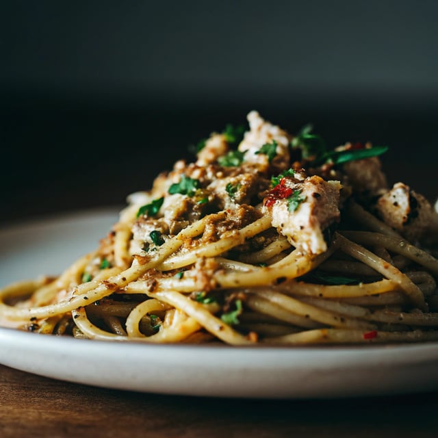 Garlic Lemon Bucatini with Crab