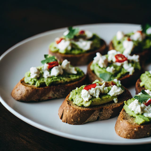 Goat Cheese Avocado Crostini