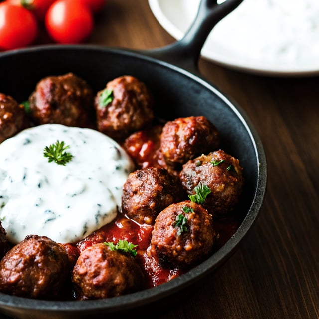 Greek Lamb Meatballs with Tzatziki