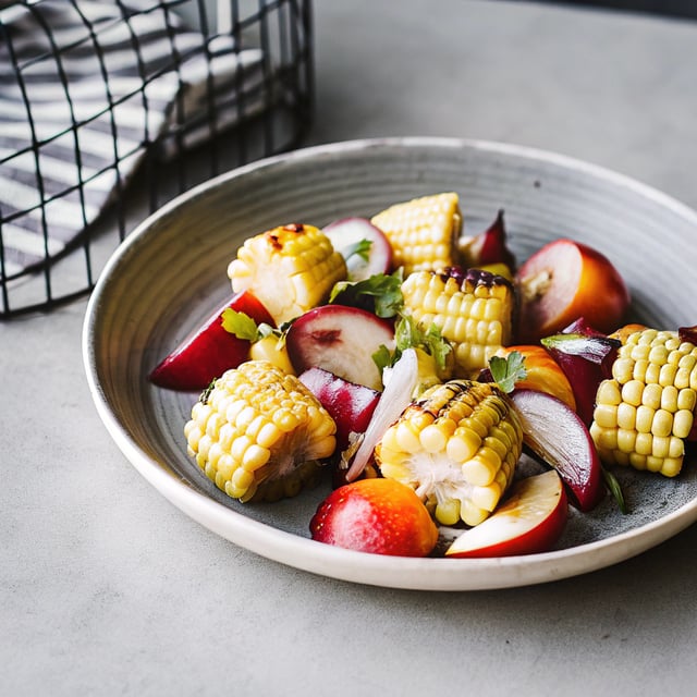 Grilled Corn and Stone Fruit Salad