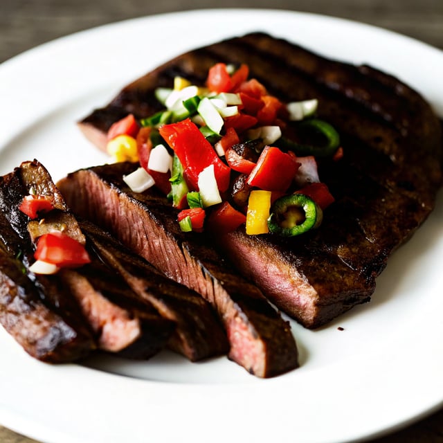 Grilled Flank Steak with Poblano Pico