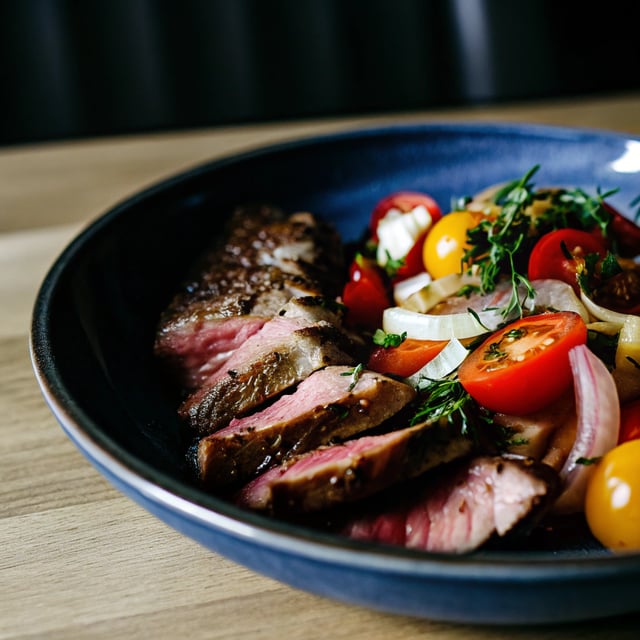 Grilled Skirt Steak with Tomato Salad