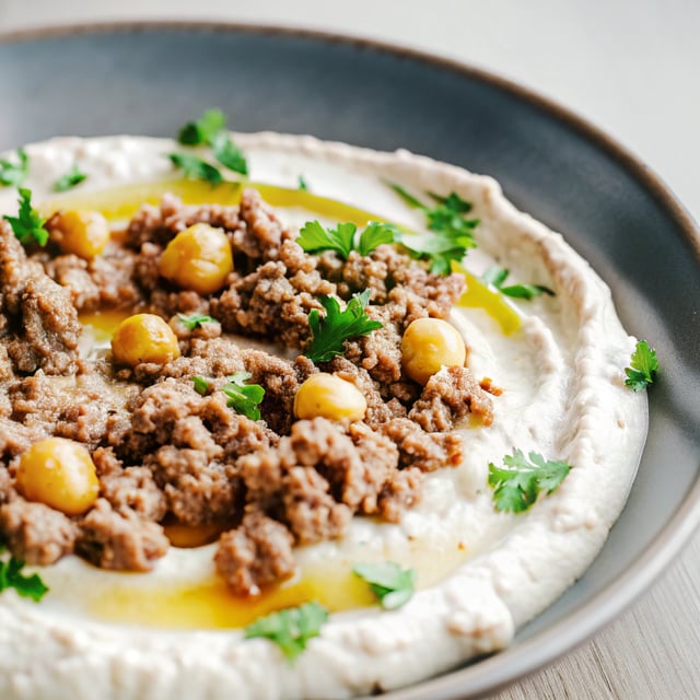 Hummus with Ground Lamb
